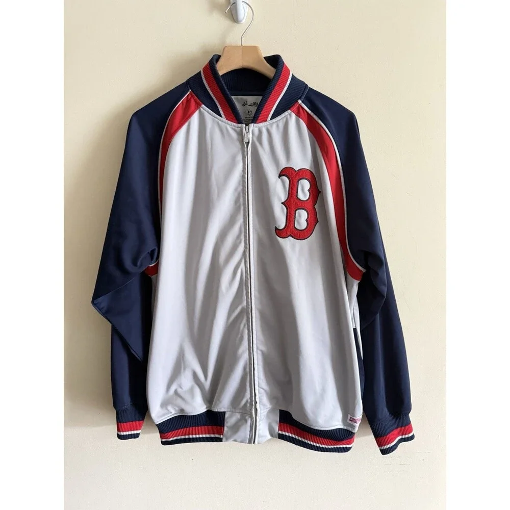 Boston Red Sox Men's Stitches Track‎ Letterman Jacket MLB Sz XL Full Zip
